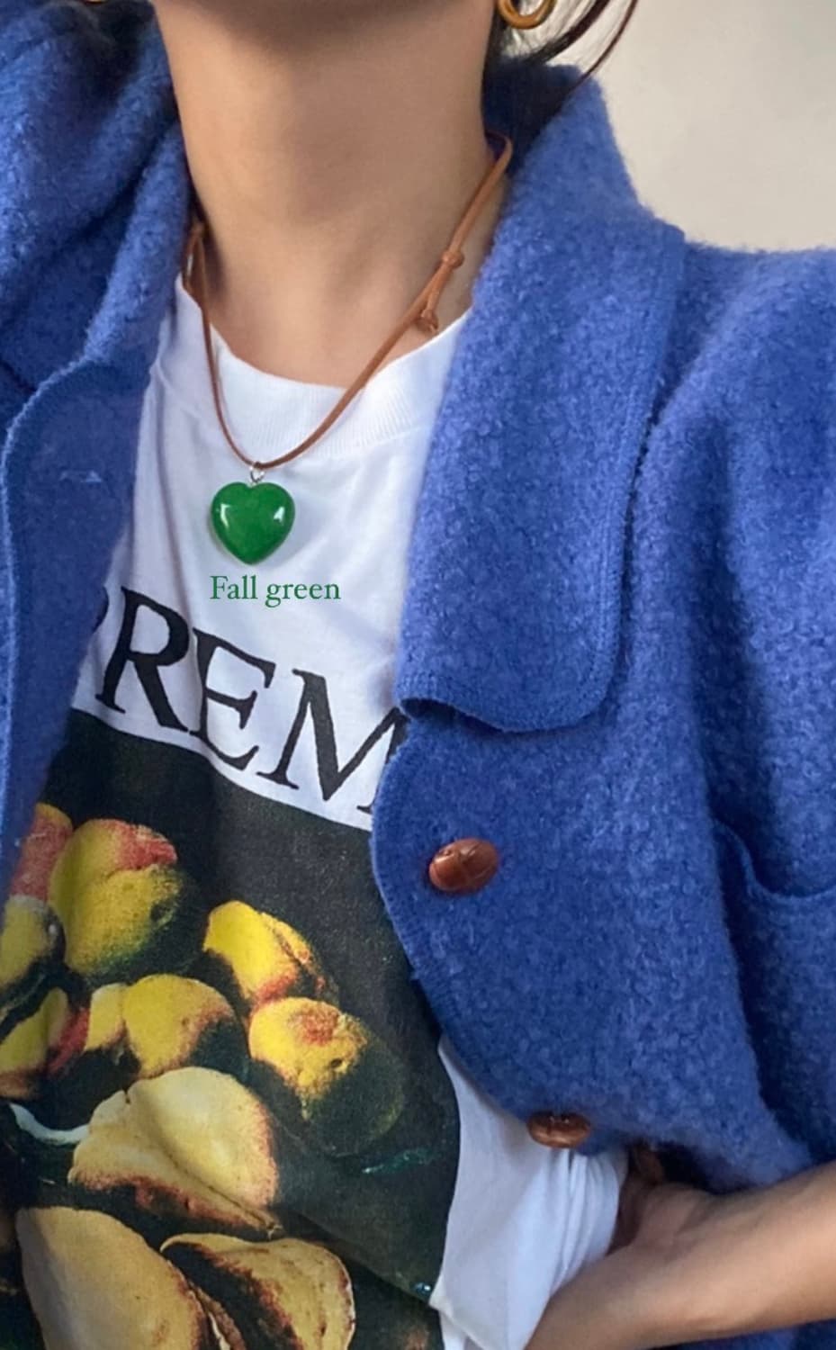 Fall green heart pendant 상품이미지1