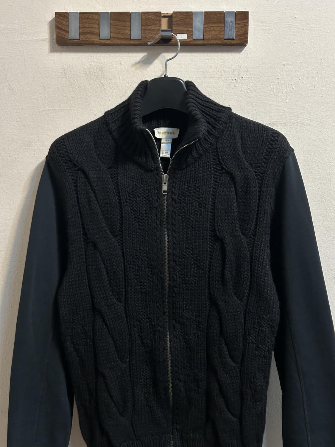 디젤 케이블 니트 집업 블루종 자켓 상품이미지2