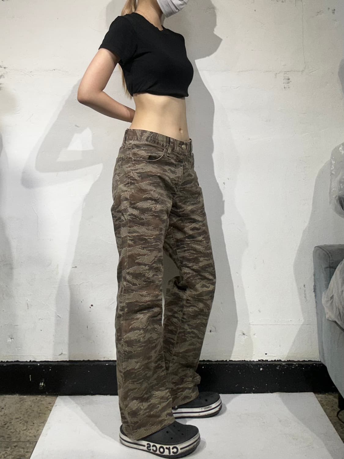 빈티지 베이지 카모 와이드 카고 팬츠  상품이미지1