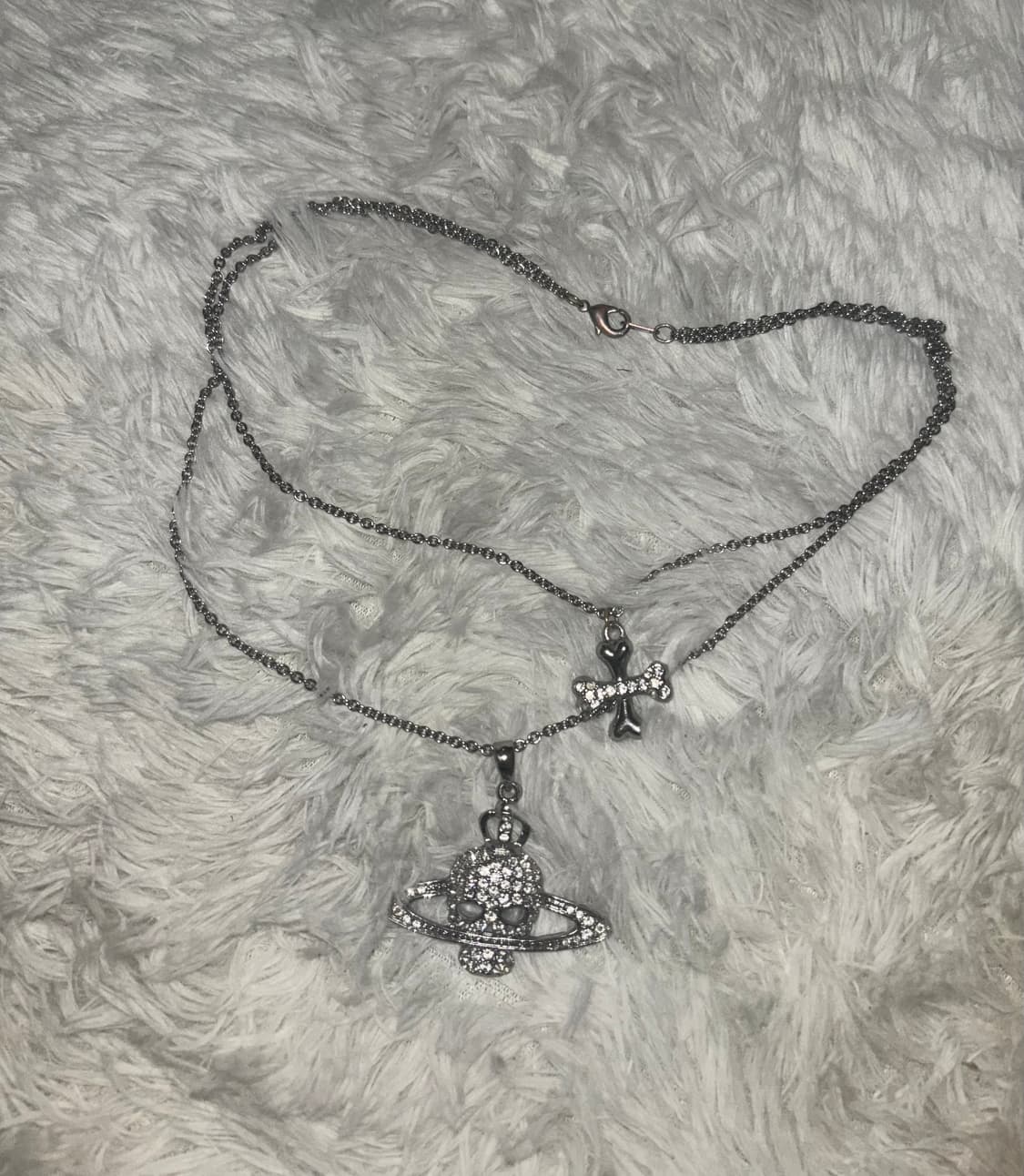 비비안웨스트우드 Vivienne westwood 해골orb 레이어드 큐빅 상품이미지1