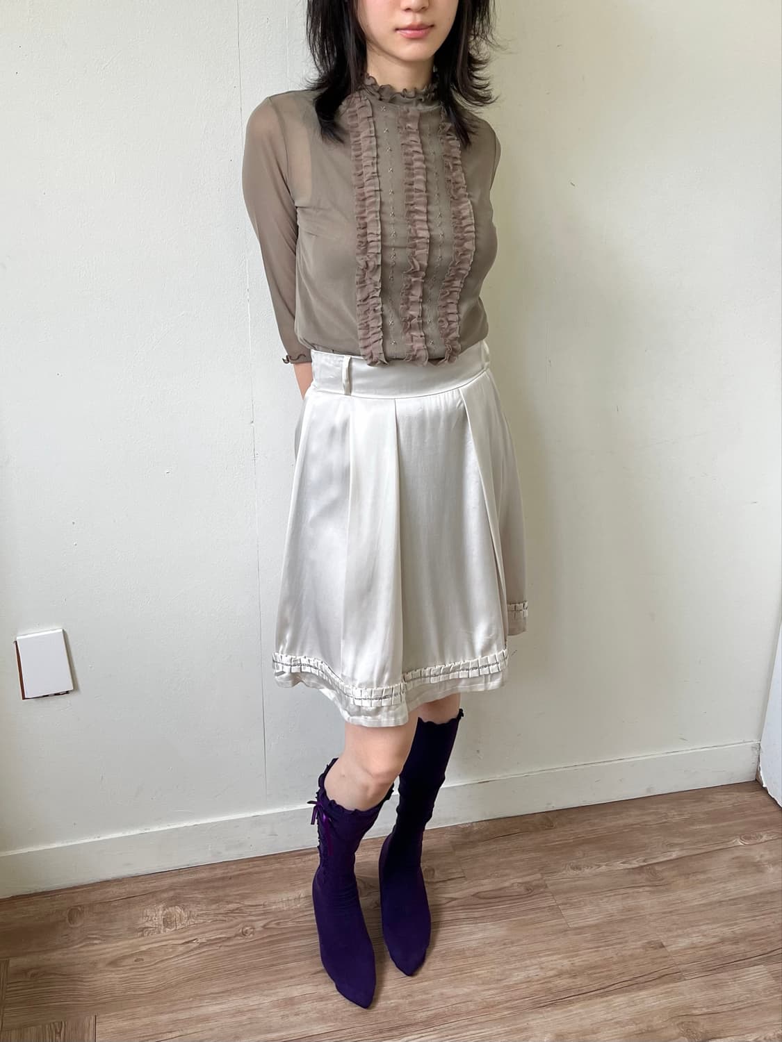 KORET 프릴 시스루 탑 상품이미지5