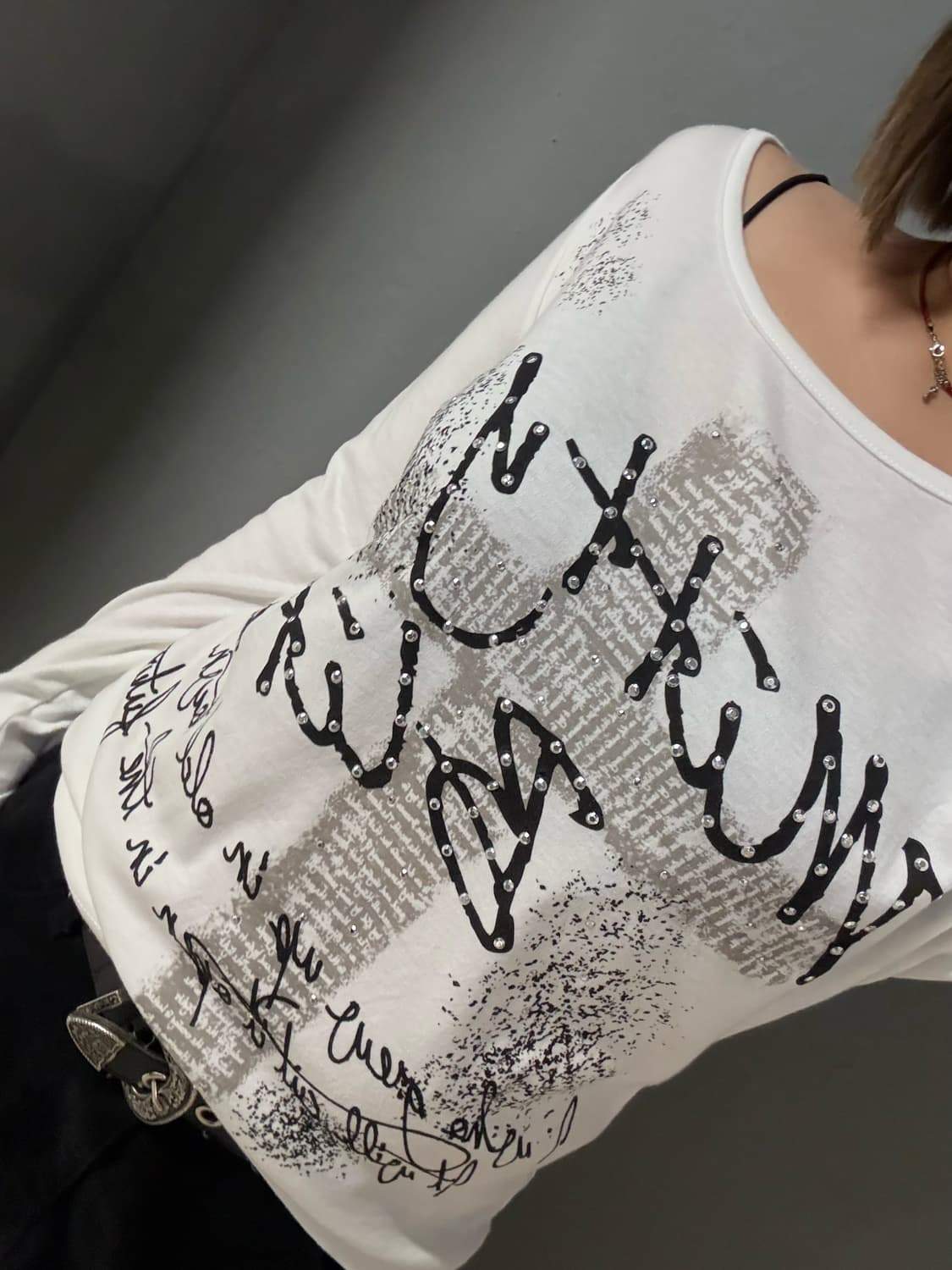 cross point lettering long sleeve 상품이미지1