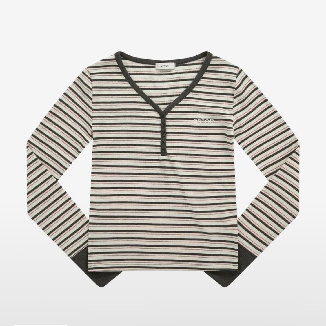 애즈온 VATICAN STRIPE TEE 차콜 상품이미지1