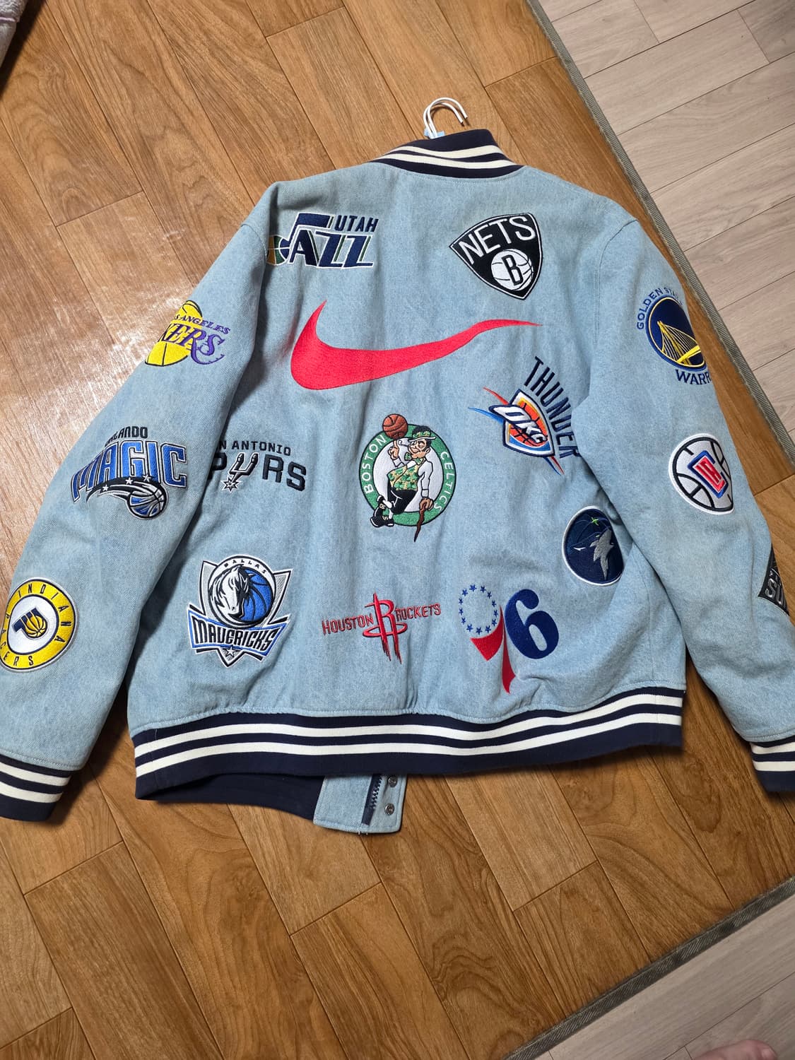 슈프림 x 나이키 18ss NBA 팀 웜업 데님 자켓 (XL) 상품이미지1