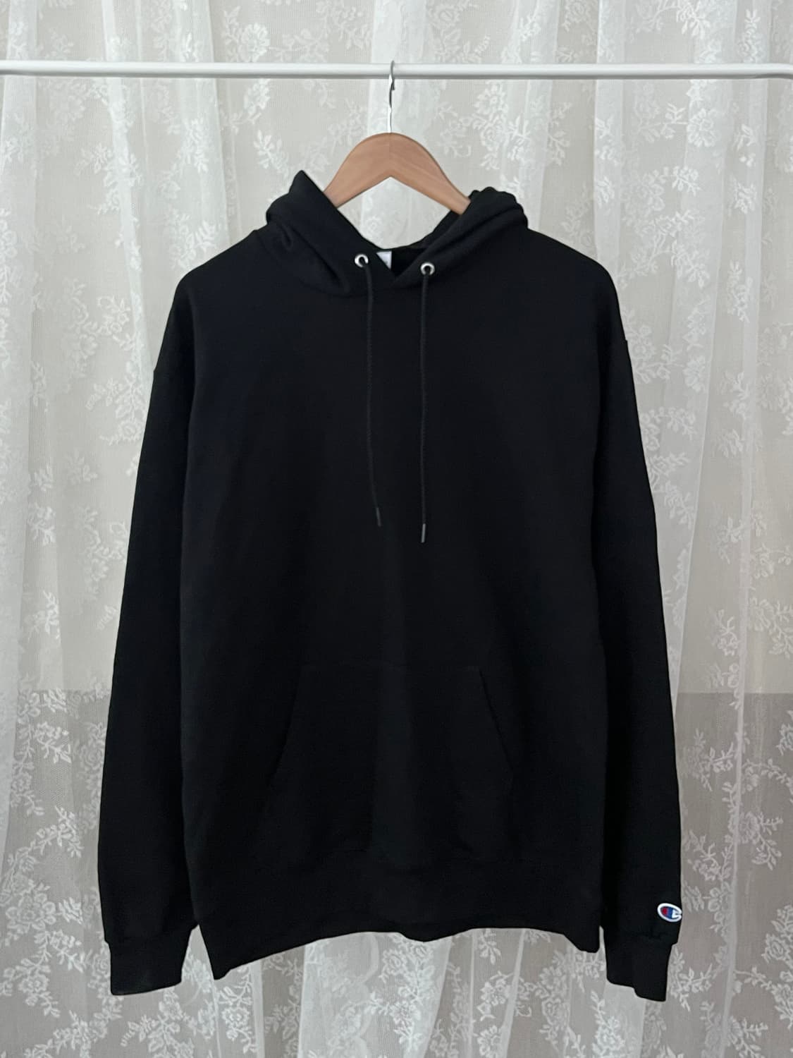 L) 챔피온 기모 후드 티셔츠 블랙 상품이미지1