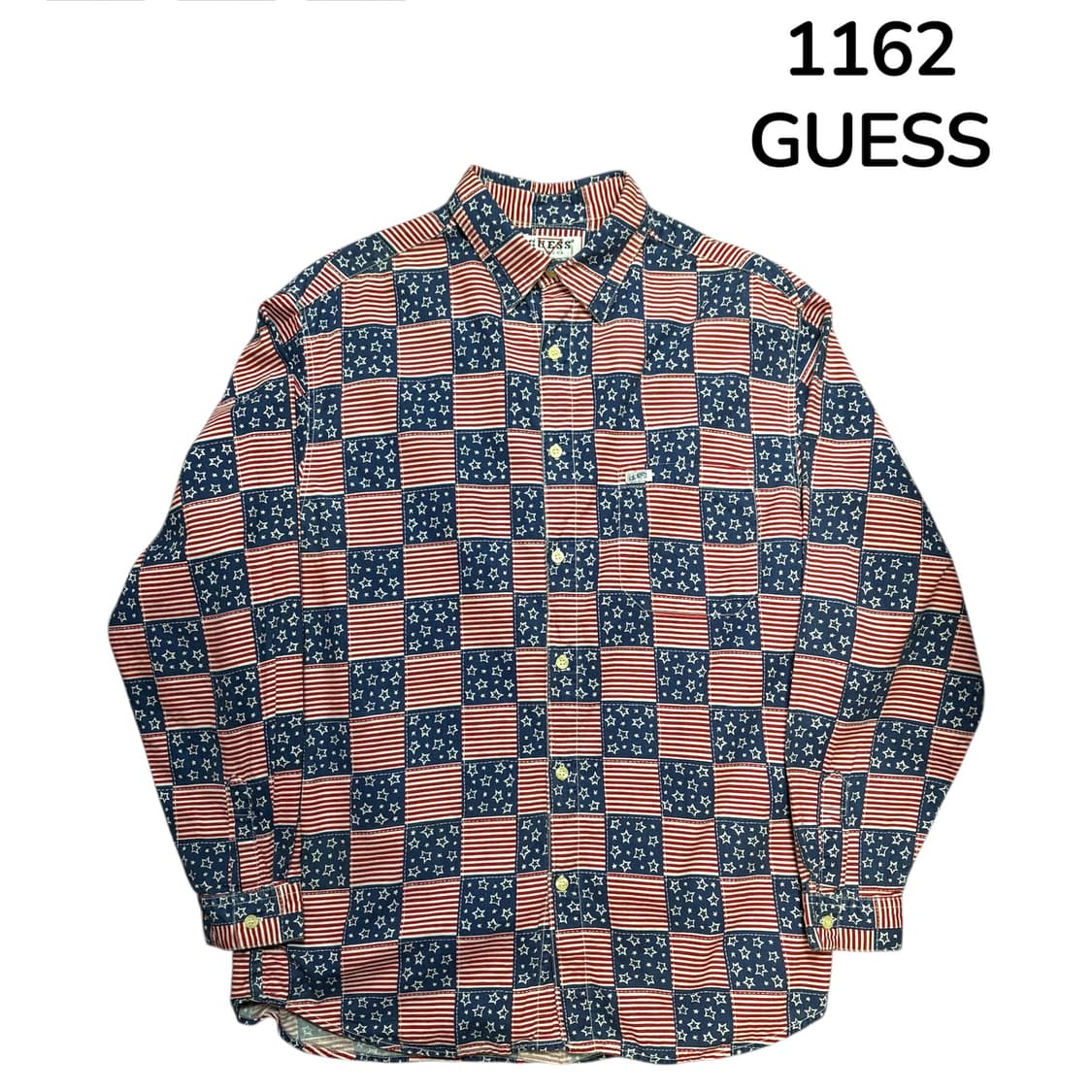 게스 성조기 패턴 셔츠 M 상품이미지2