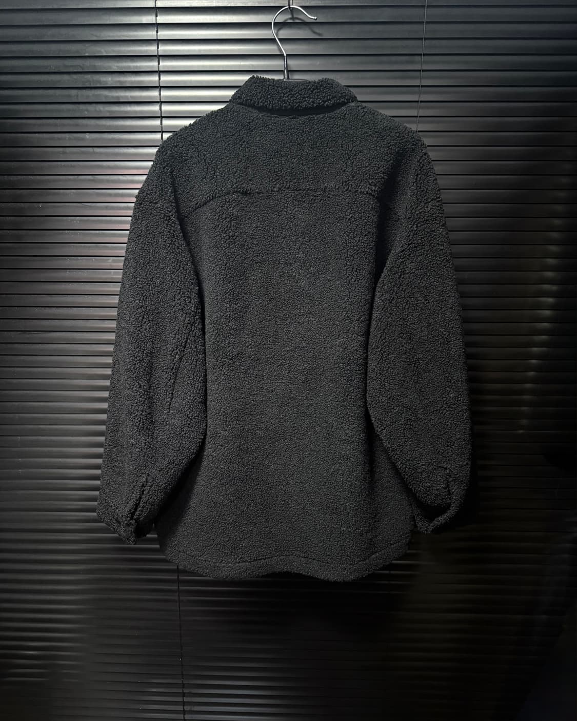 유니클로U 르메르 양털 후리스 플리스 코트 L 100 카라 가디건 블랙 상품이미지5