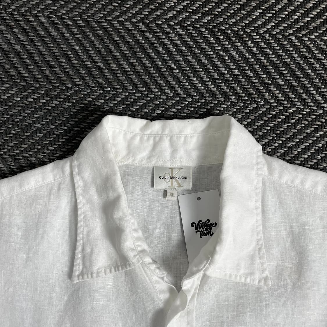 00s 캘빈클라인 아카이브 린넨 반팔 셔츠 y 3280 상품이미지5