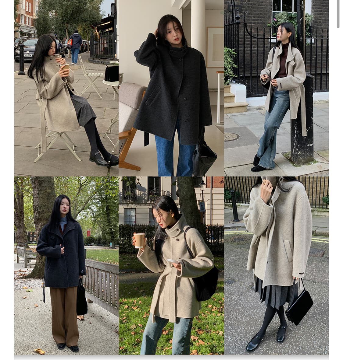 [에드모어] 헤이즈 부클 울 하이넥 핸드메이드코트 하프코트 하객룩 상품이미지4