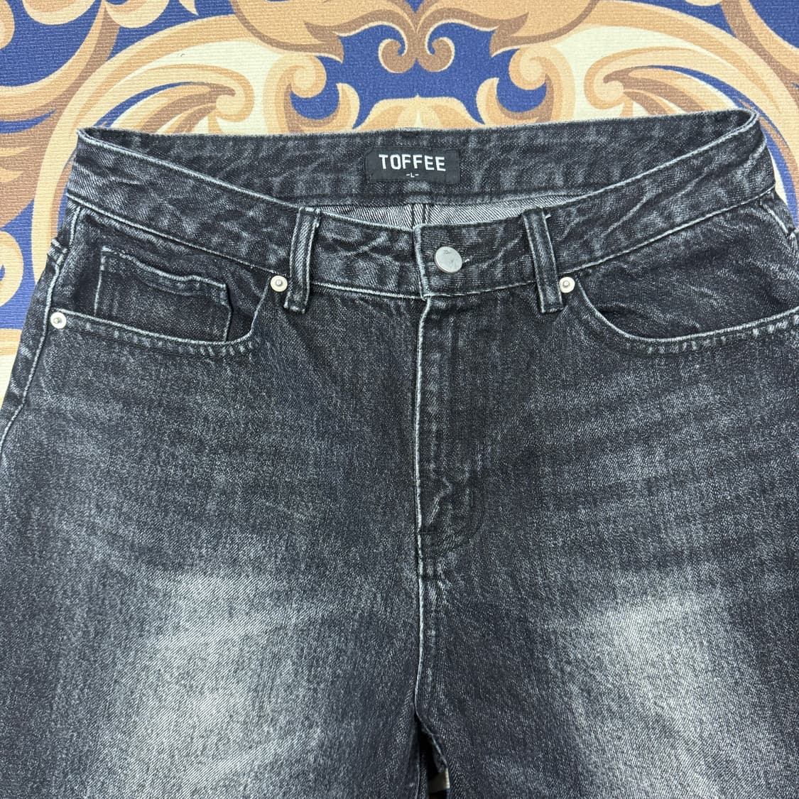 (L)토피 TOFFEE 흑청 와이드 데님팬츠 상품이미지2