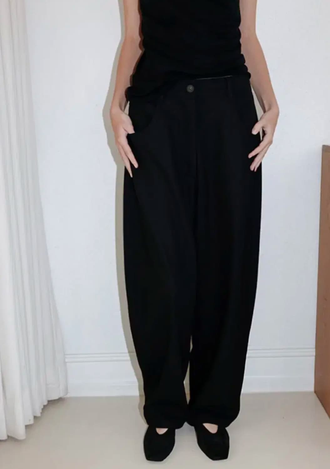 르917 basico curved pants 블랙 36 상품이미지1