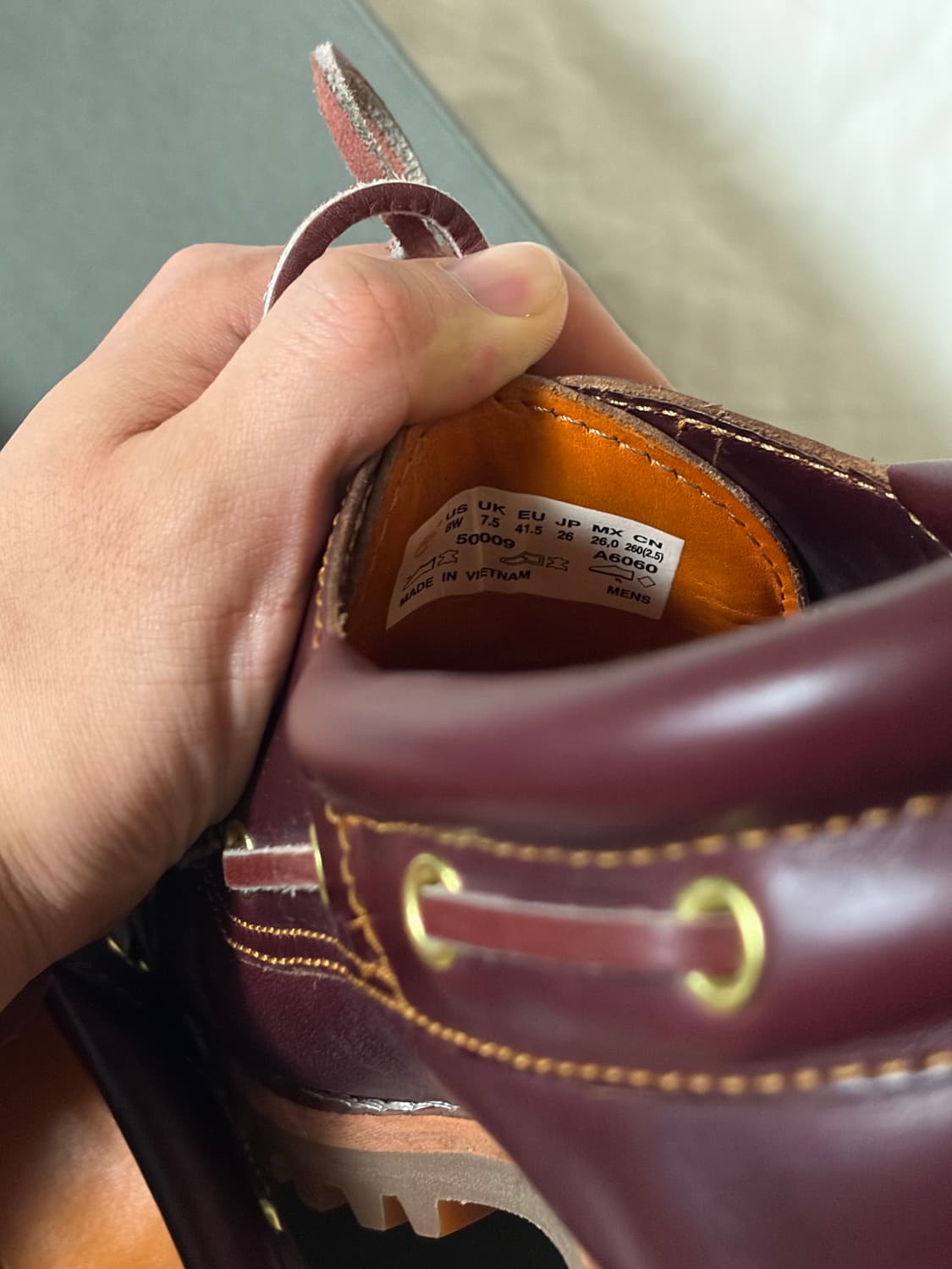 팀버랜드 3아이 보트슈즈 버건디, Us8, 260mm 상품이미지6