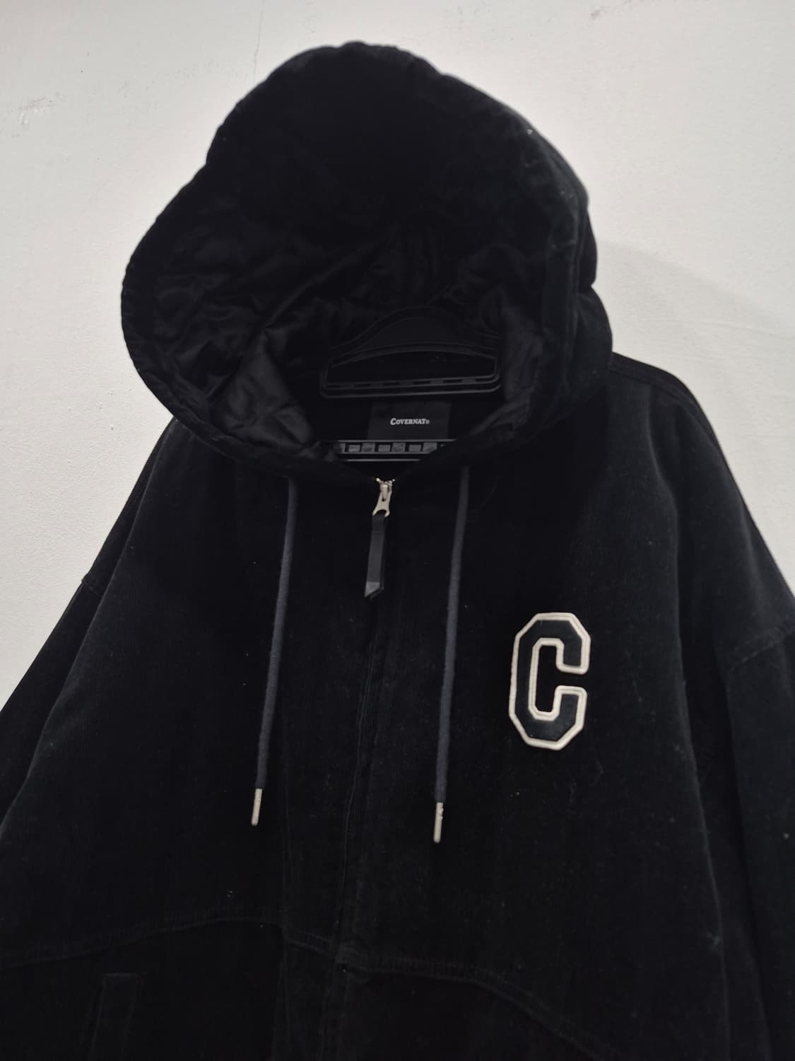 커버낫 C 로고 코듀로이 후디 점퍼 자켓 블랙 남성 105사이즈 상품이미지3