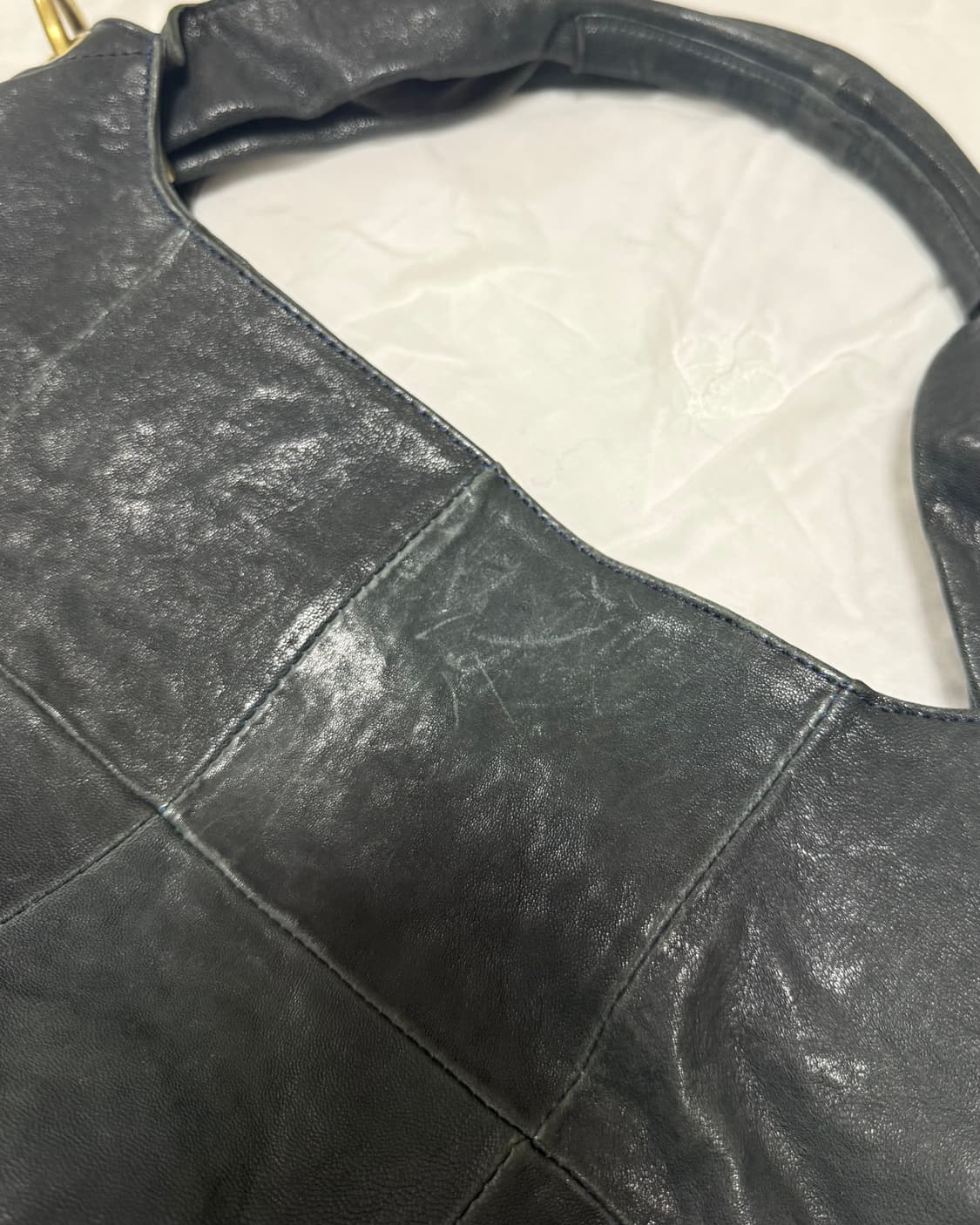 블랙 레더 숄더백 상품이미지7