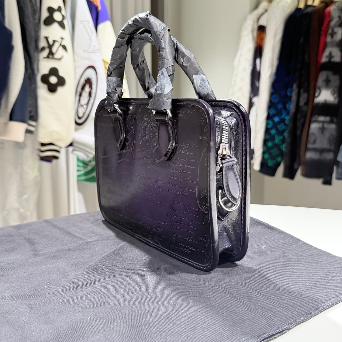 A+ / 벨루티 앙쥬르 미니 스크릿 레더 서류 가방 퍼플 파티나 상품이미지2