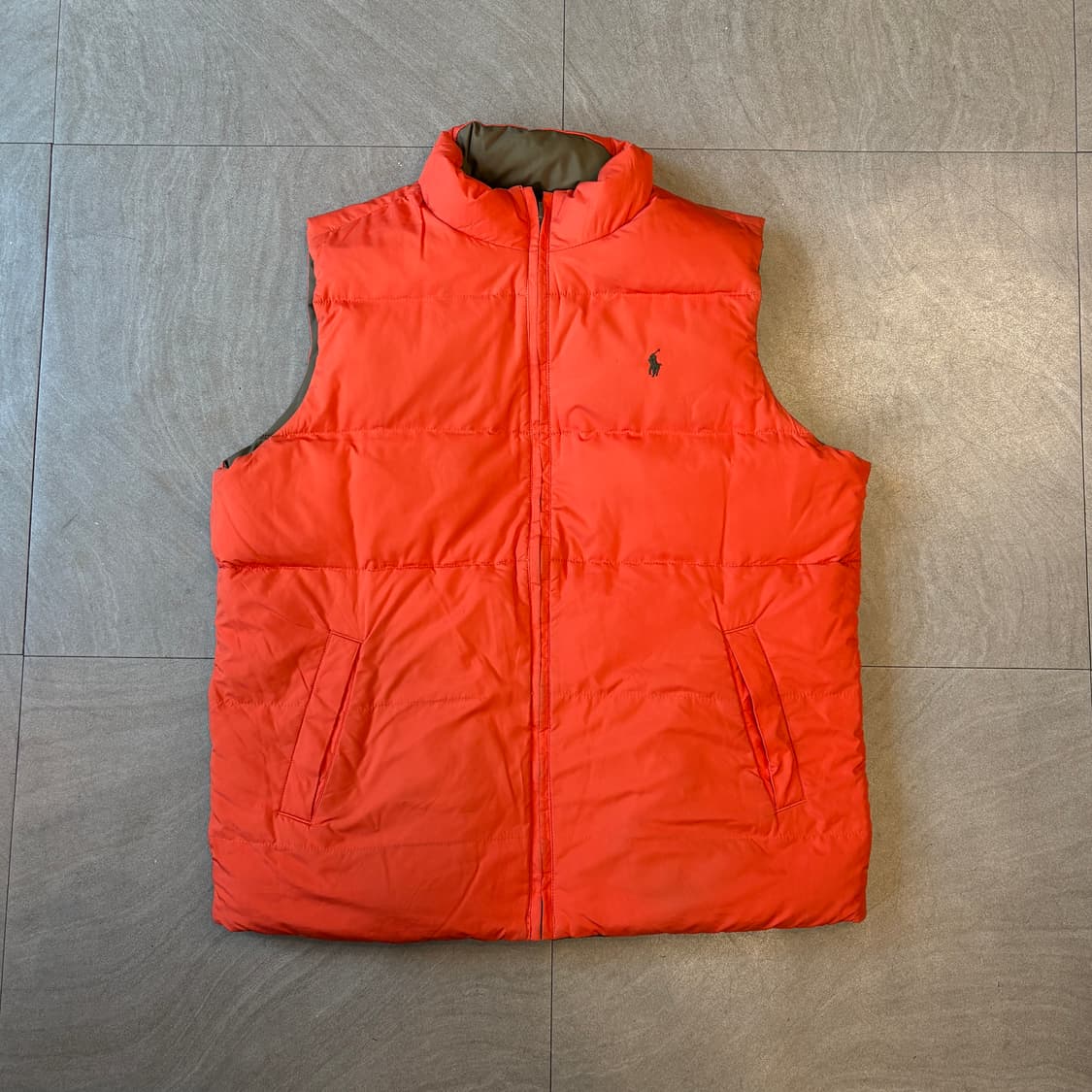 폴로 정품 브라운 , 오렌지 양면 덕다운 조끼 상품이미지2