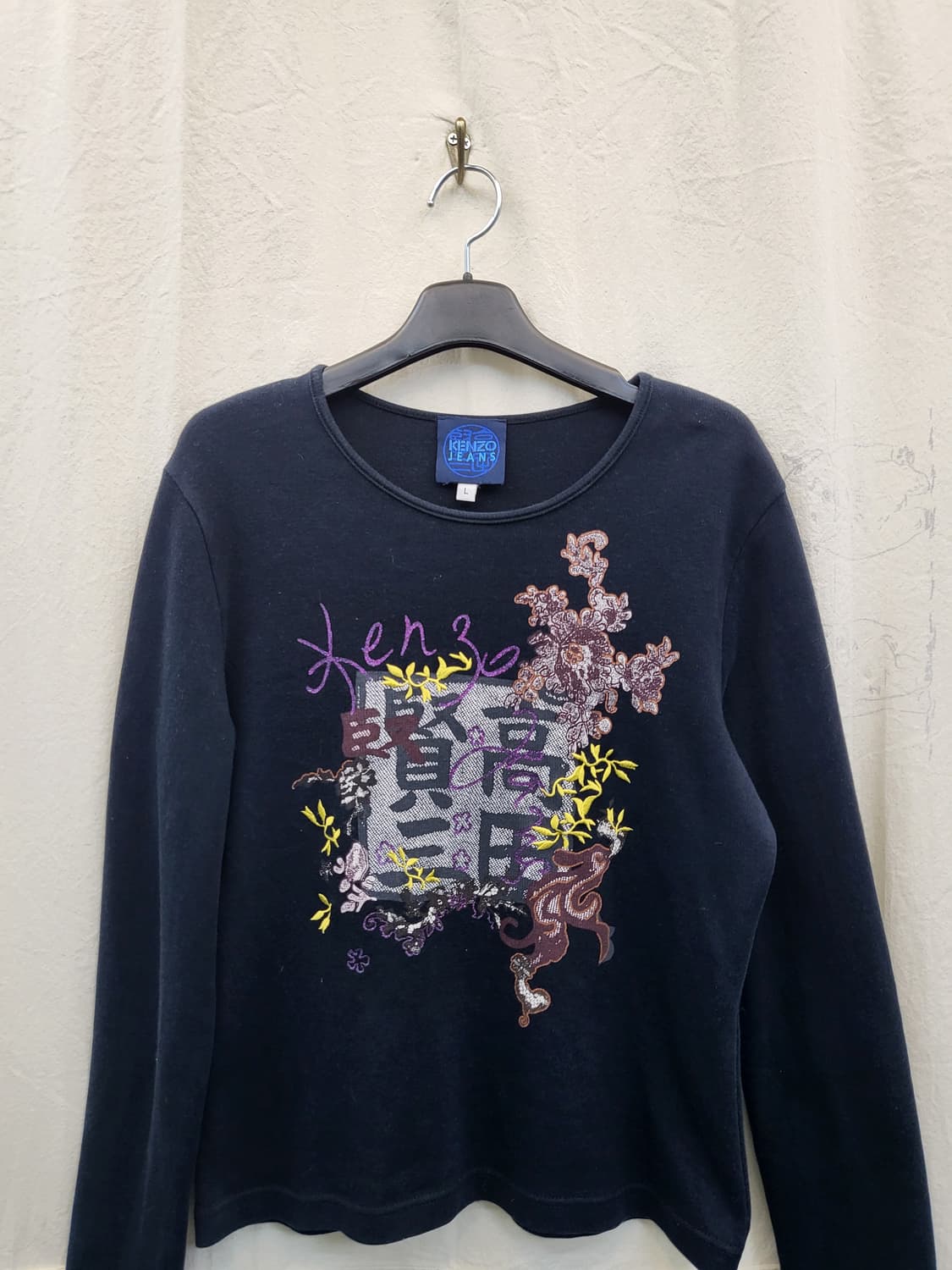 KENZO JEANS 블랙 긴팔 티셔츠 상품이미지3