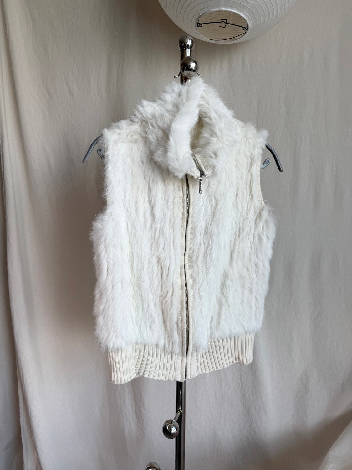 래빗 퍼 집업 베스트 상품이미지1