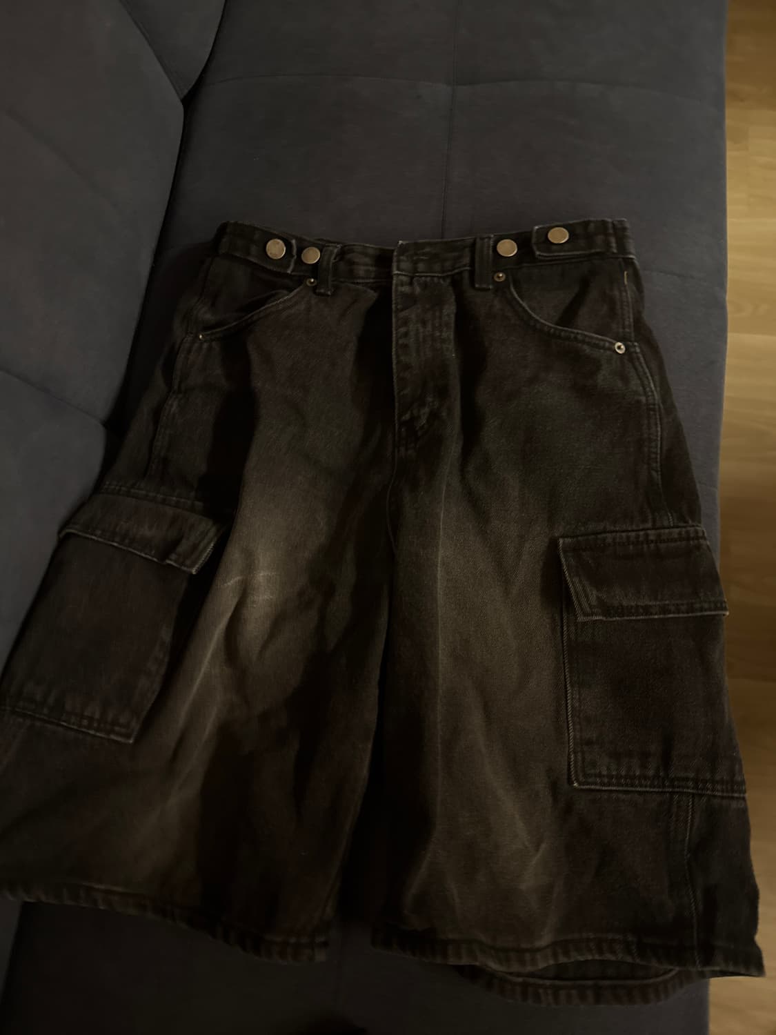 빈티지 데님 버뮤다 팬츠 상품이미지1