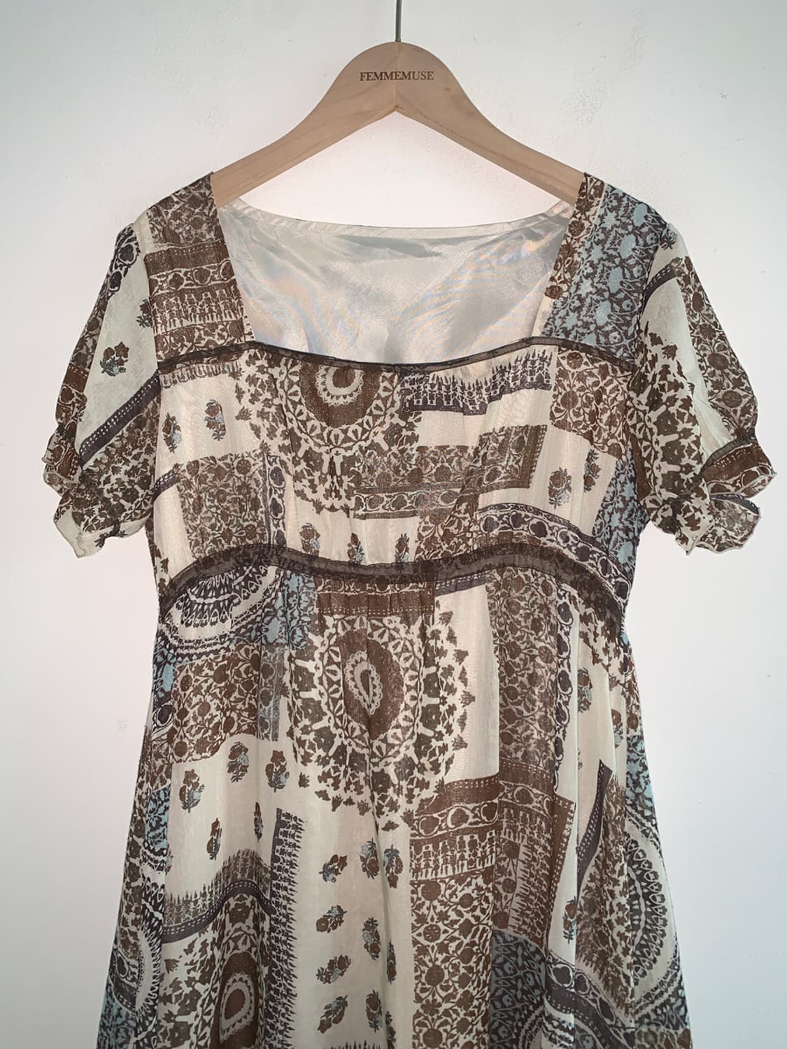 Bohemian square neck dress 상품이미지2