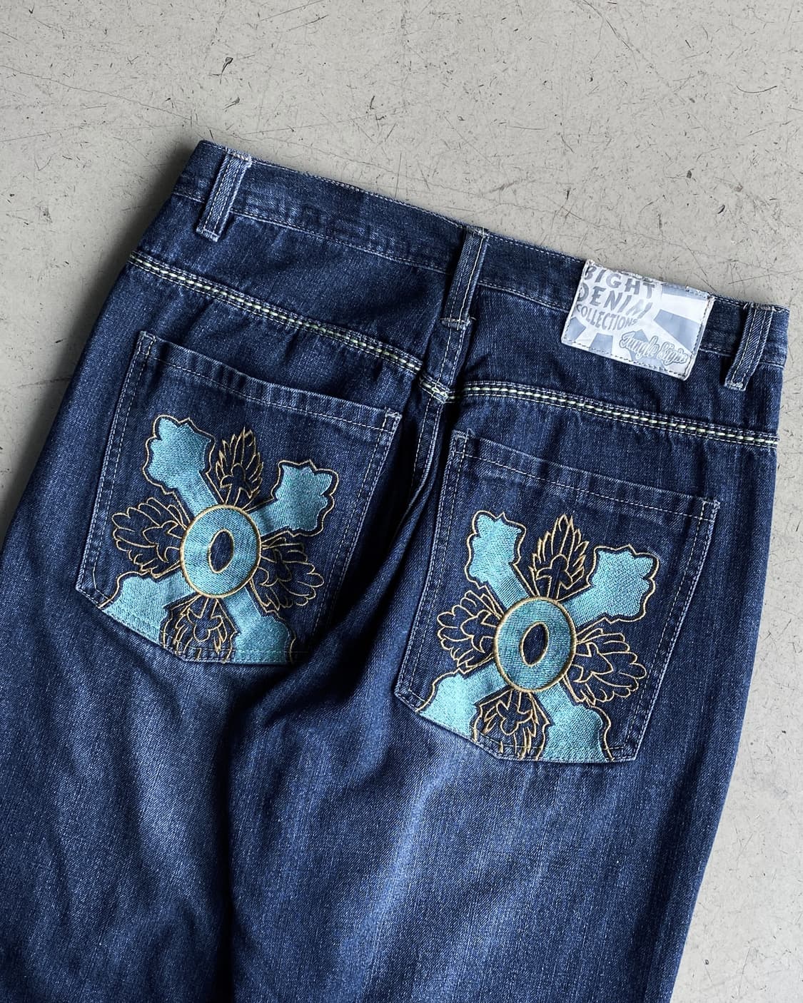 Jungle8ight 크로스엠브로이드 와이드 데님 팬츠 상품이미지7