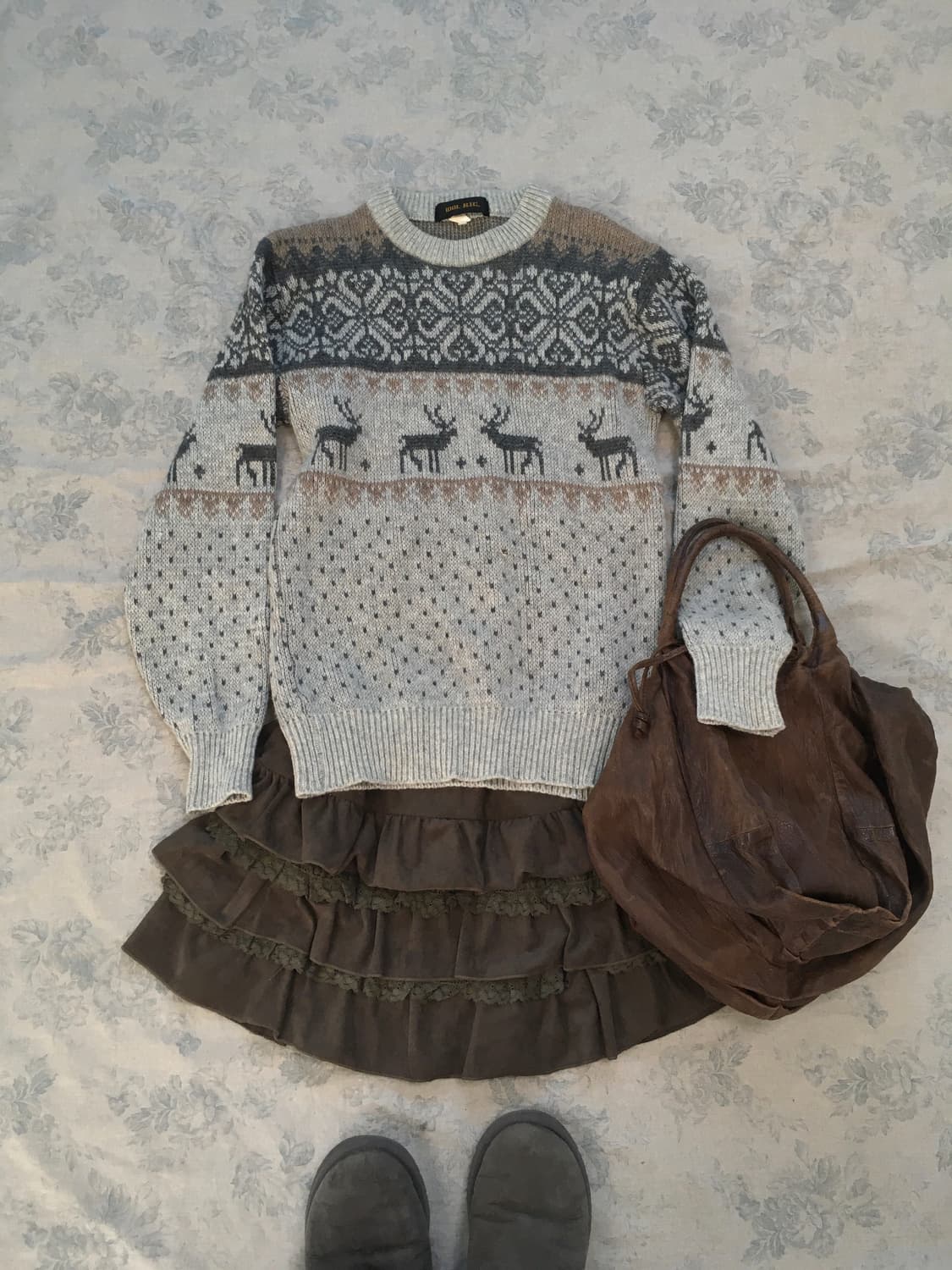 일본빈티지 노르딕 윈터 울 니트 상품이미지1