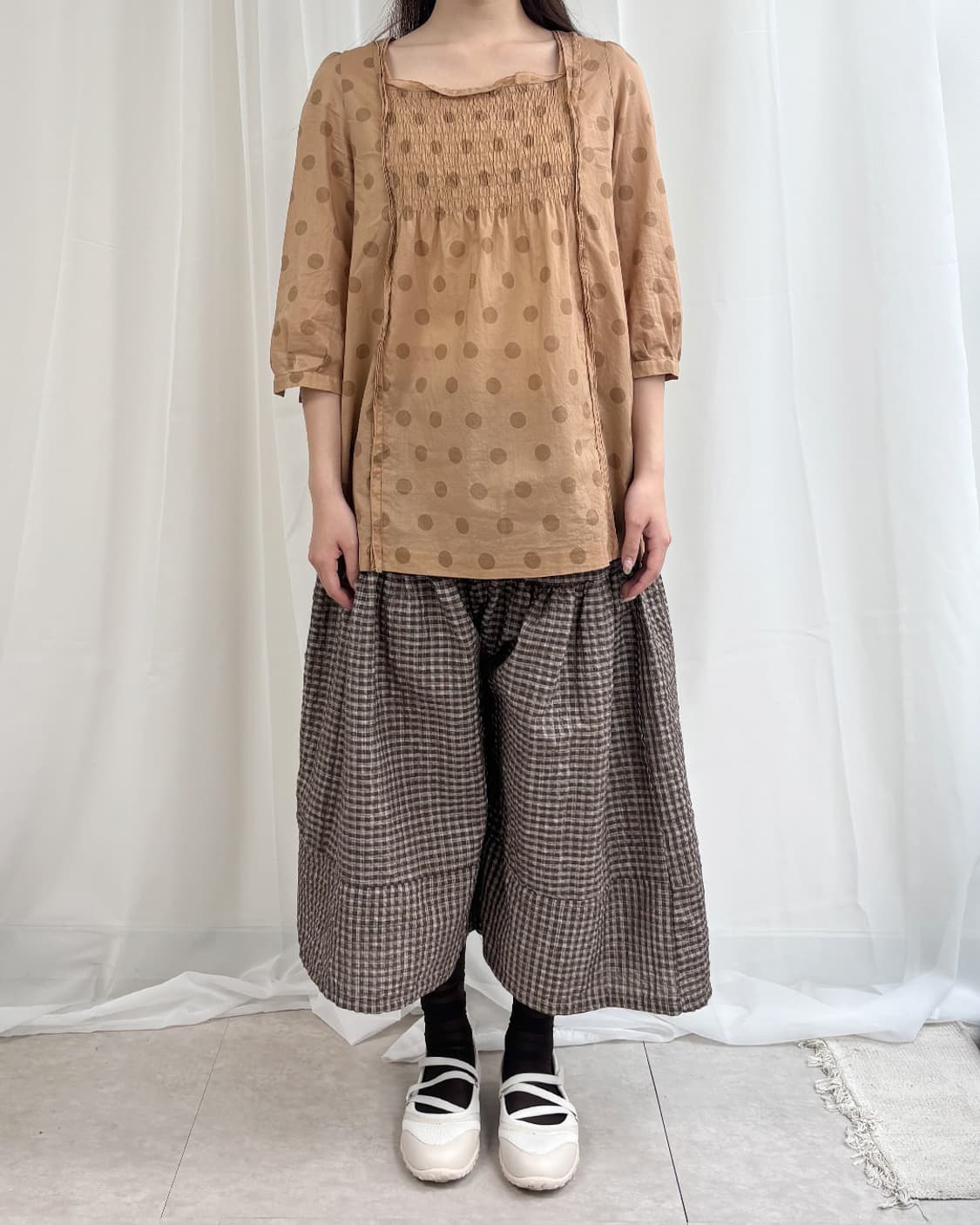 SONIA RYKIEL ash apricot dot blouse 상품이미지3