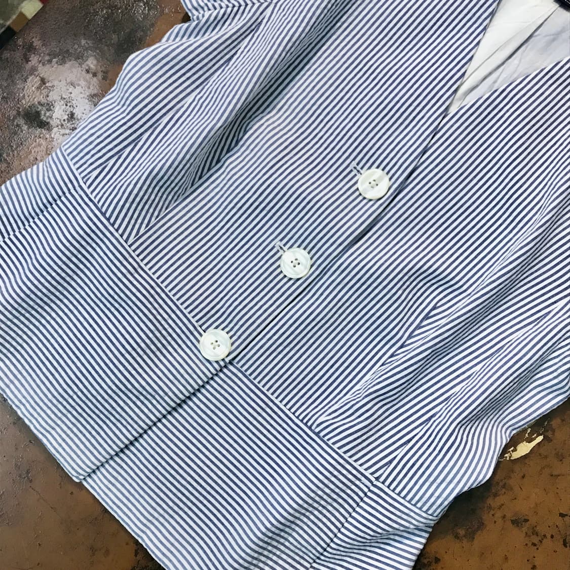 브룩스브라더스 블루 스트라이프 시어서커 자켓 베스트 여성 55 66 상품이미지4