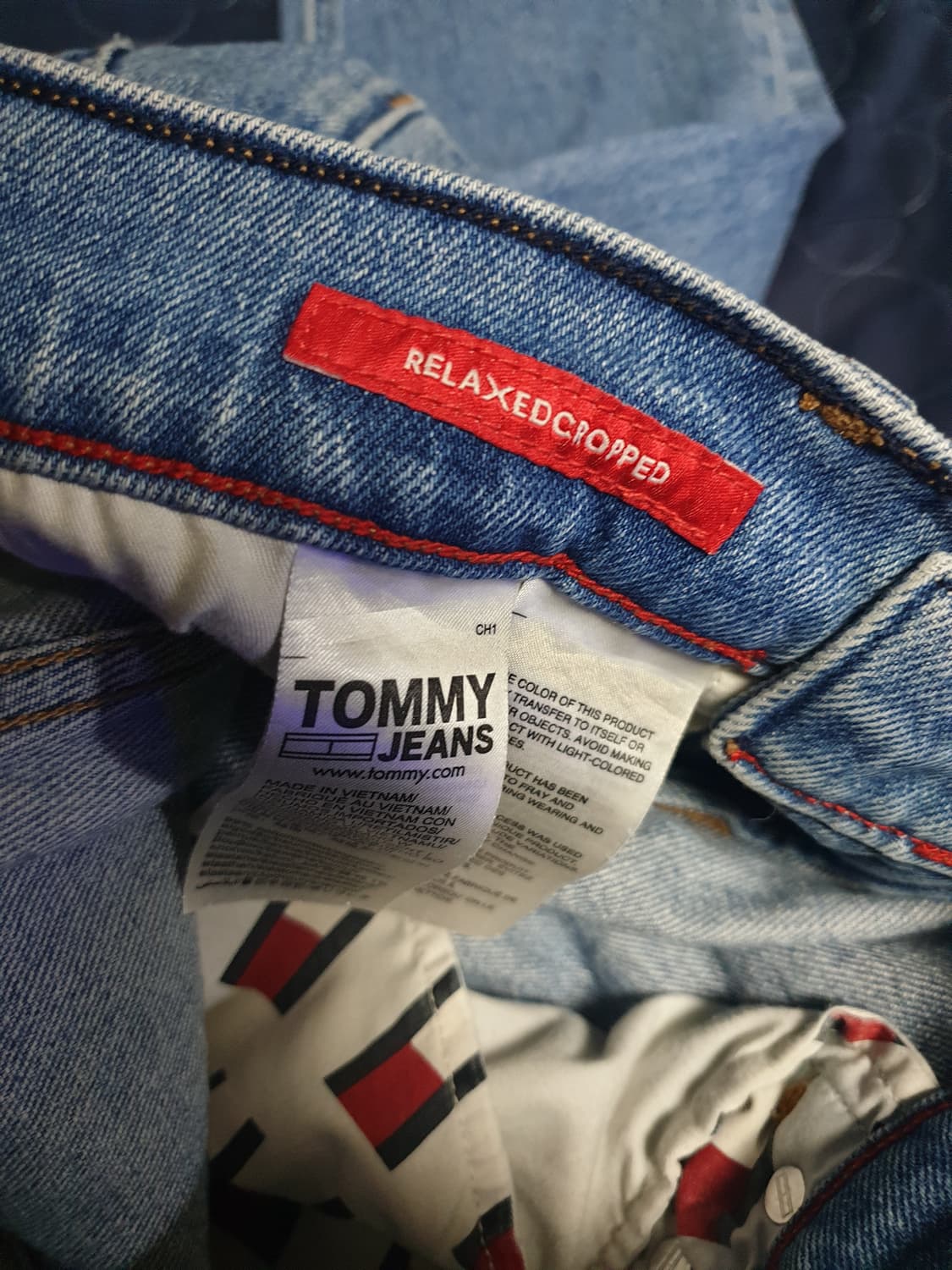 타미진스 릴렉스드 크롭 스트레치 워싱 데님팬츠 인디고 (28) 상품이미지5