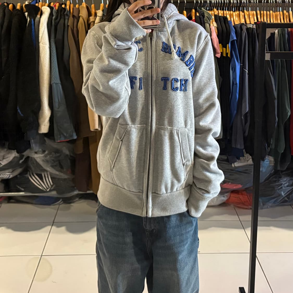 아베크롬비 그레이 후드집업 상품이미지1