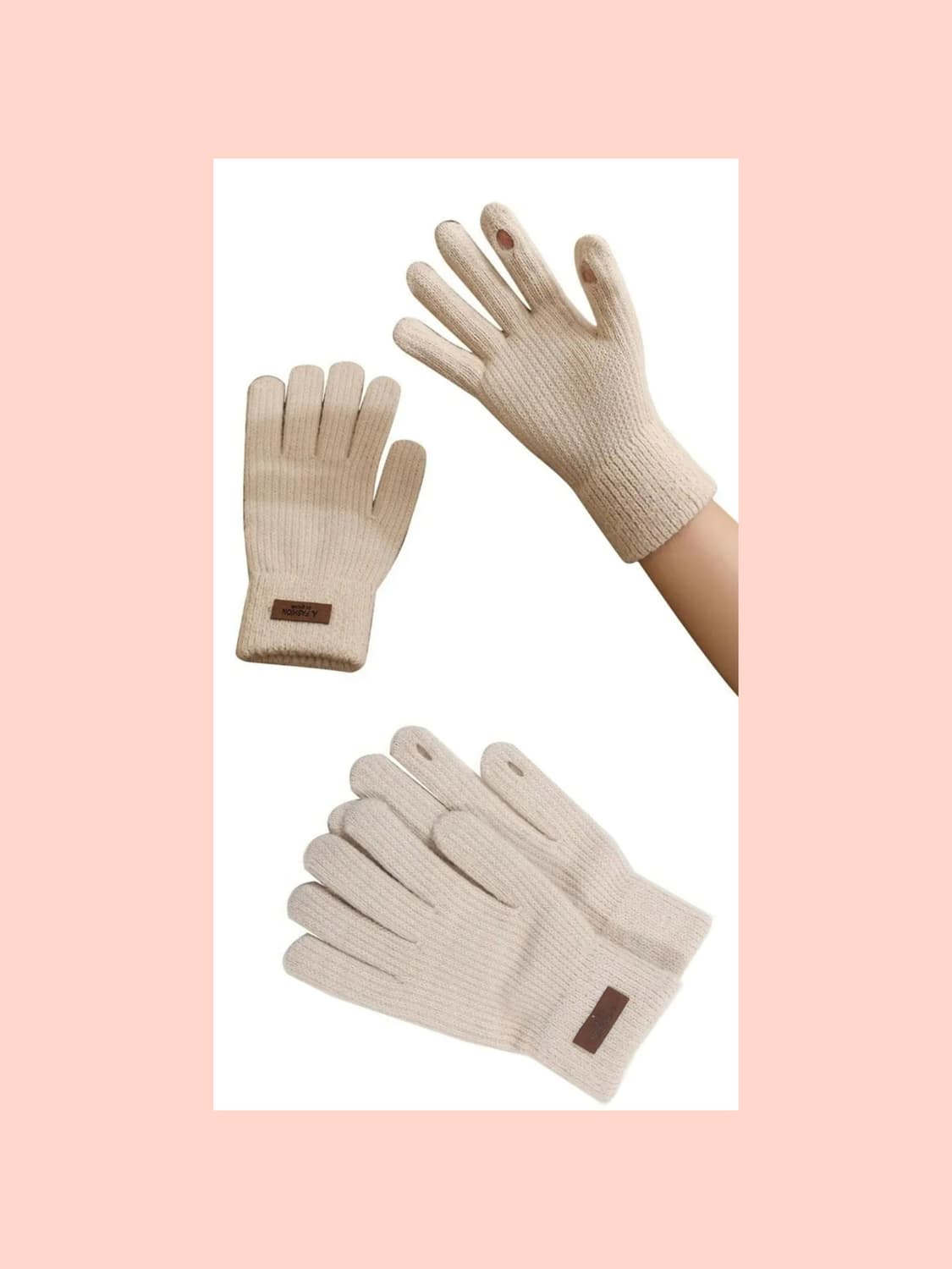 니트 스마트폰터치 겨울장갑(베이지) 상품이미지1