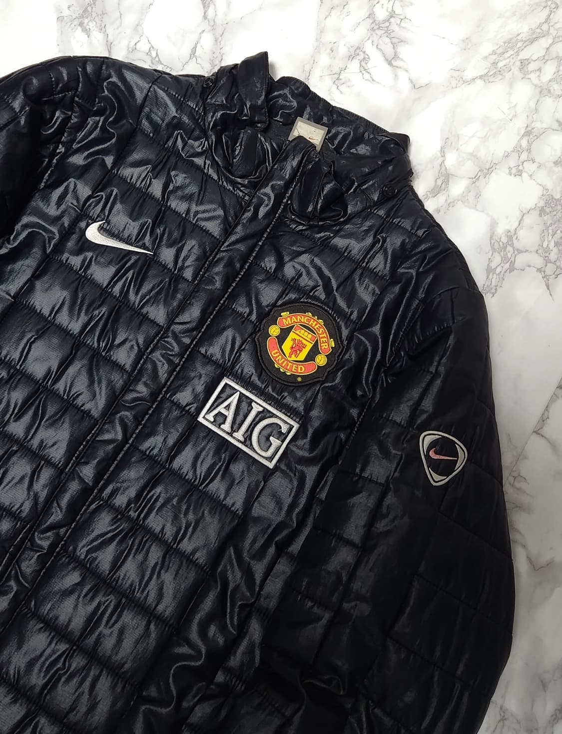 나이키 09-10 스우시 AIG 맨체스터 유나이티드 점퍼 자켓 블랙 상품이미지3