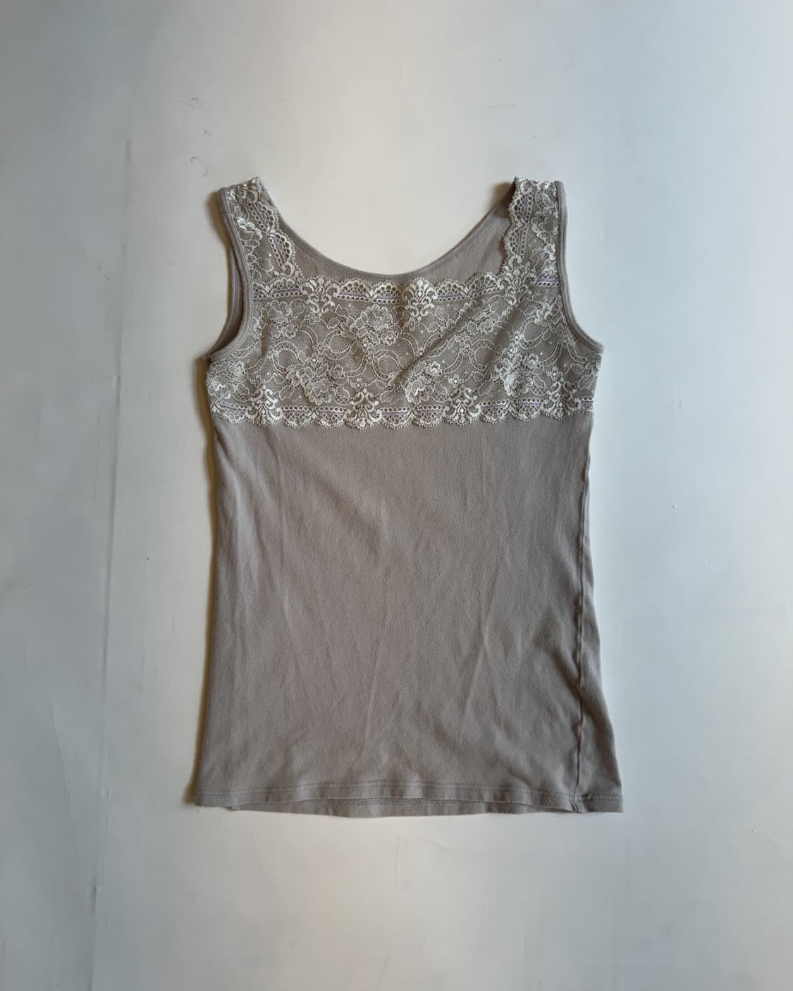Gray Lace Trim Camisole 상품이미지1