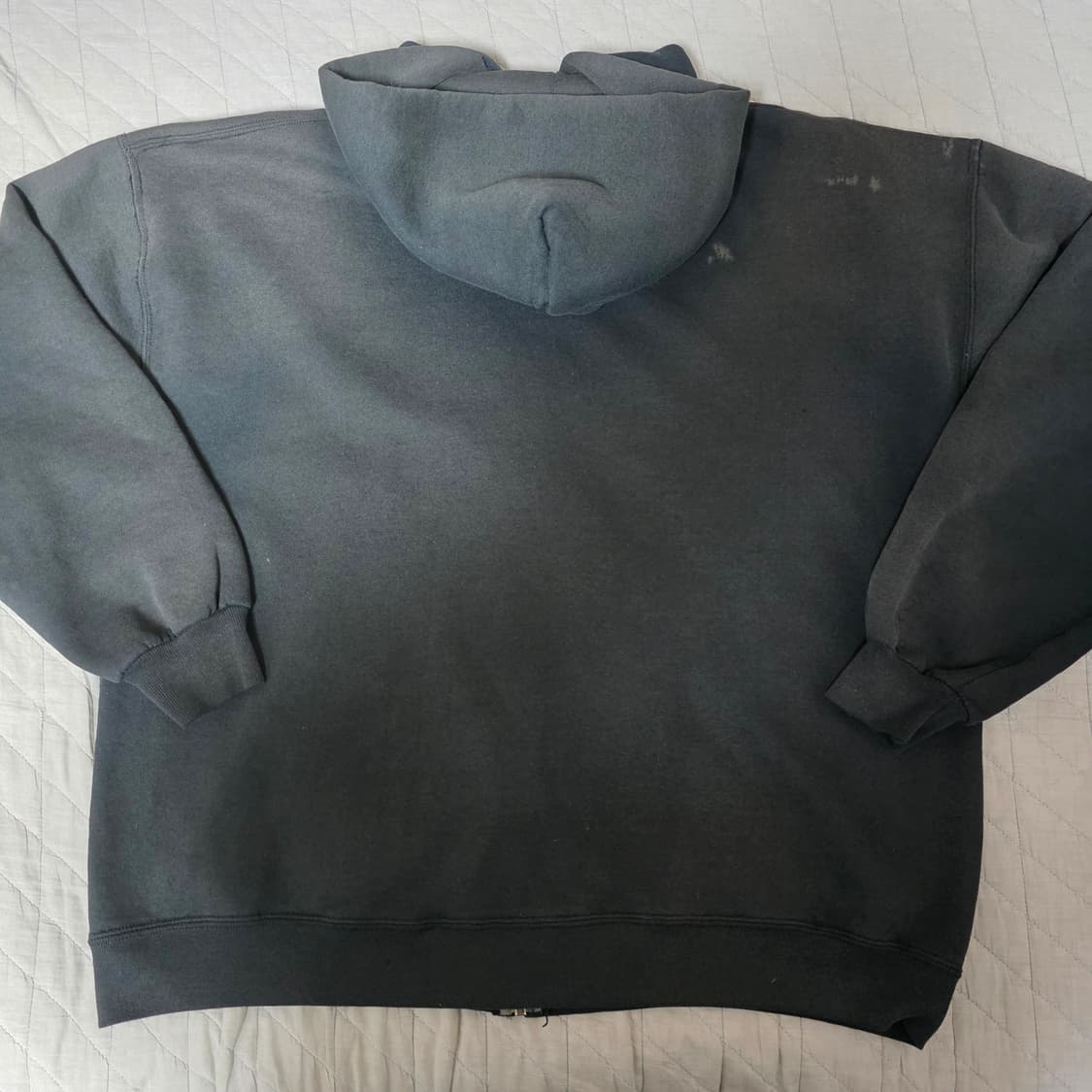 [XXL] 90s 빈티지 러셀 애슬레틱 후드집업 블랙 페이드&트래쉬드 상품이미지7