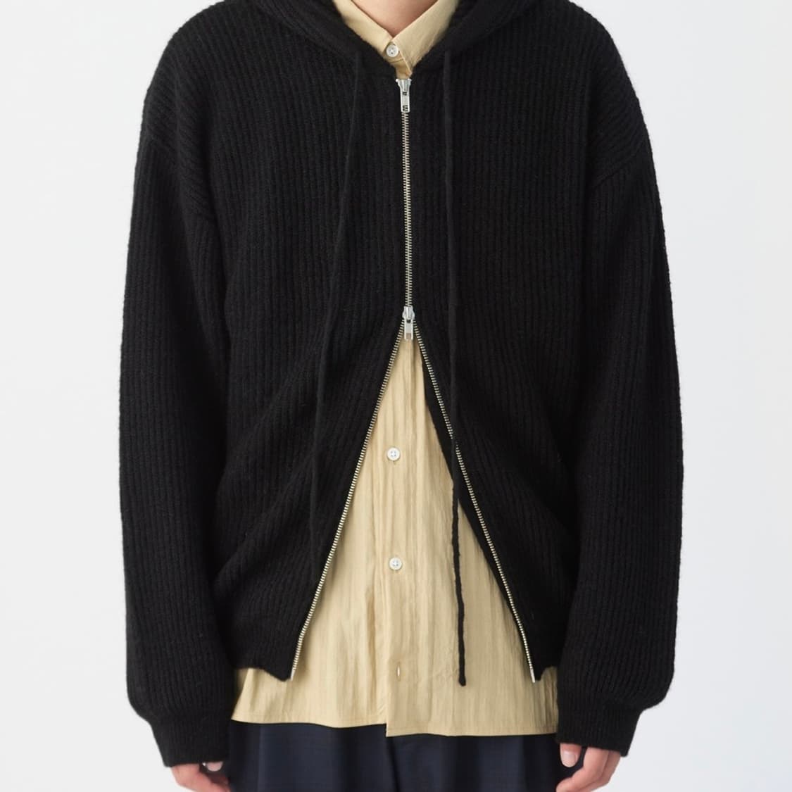 Hatchingroom Knit Hoodie Black 상품이미지1