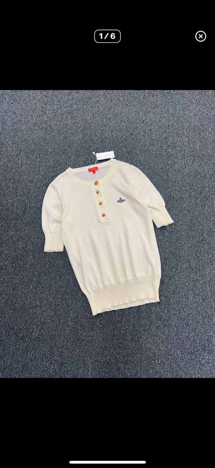 XS) 비비안웨스트우드 헨리넥 니트 반팔티 상품이미지2