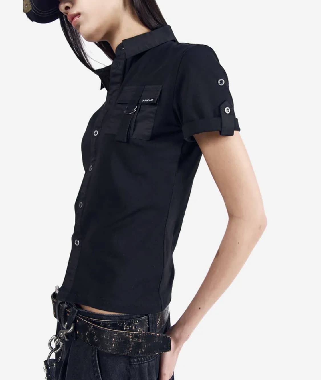 아캄 Roll-Up Pocket shirts (Black) 상품이미지1