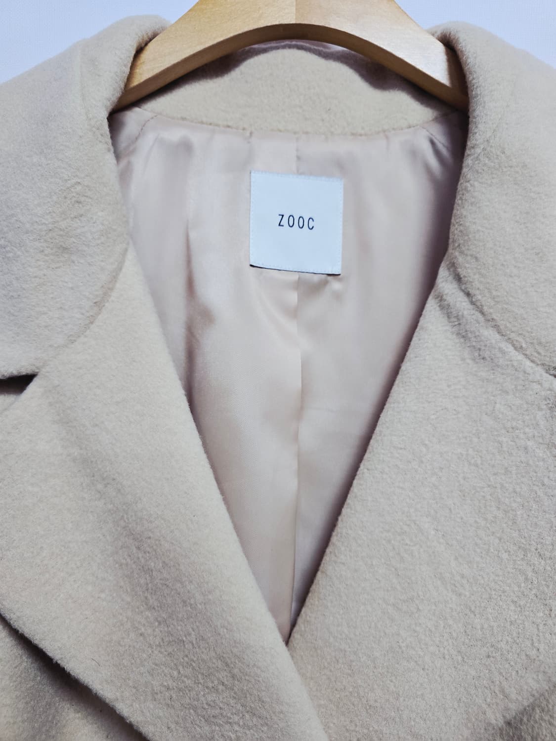 zooc 쥬크 베이지색 하프 코트 캐시미어 상품이미지2