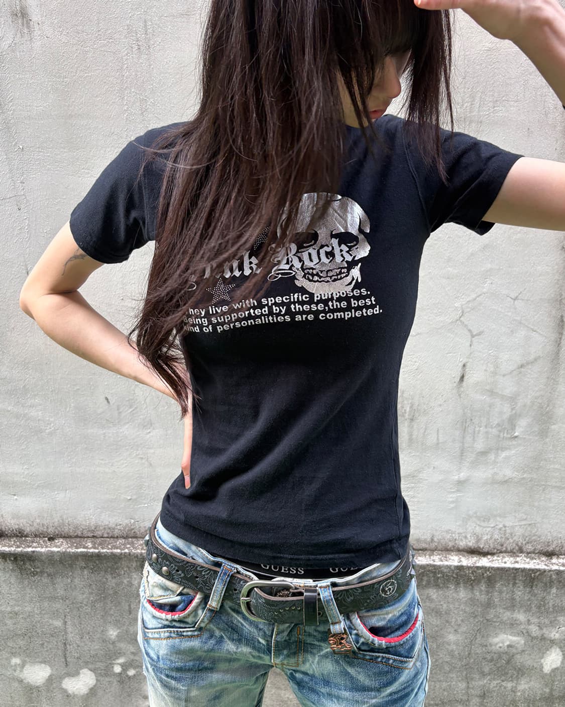 Y2K Skull Graphic Slim T-shirts 상품이미지4