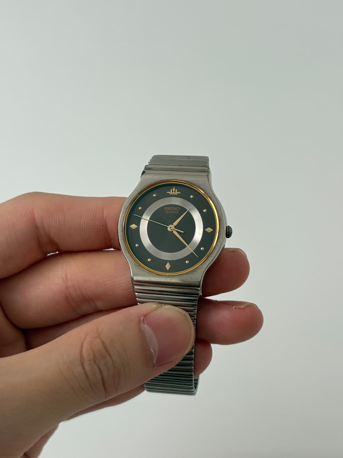 90s galaxy black dial silver quartz 상품이미지3