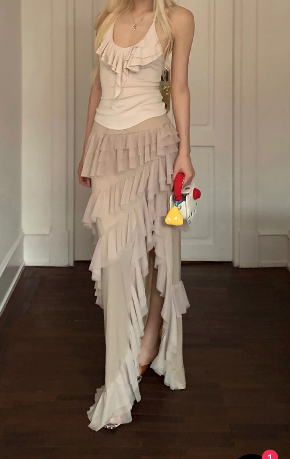 Rase le sol 러플 홀터넥 슬리브리스 나시 빈티지 그런지 페어리 상품이미지4