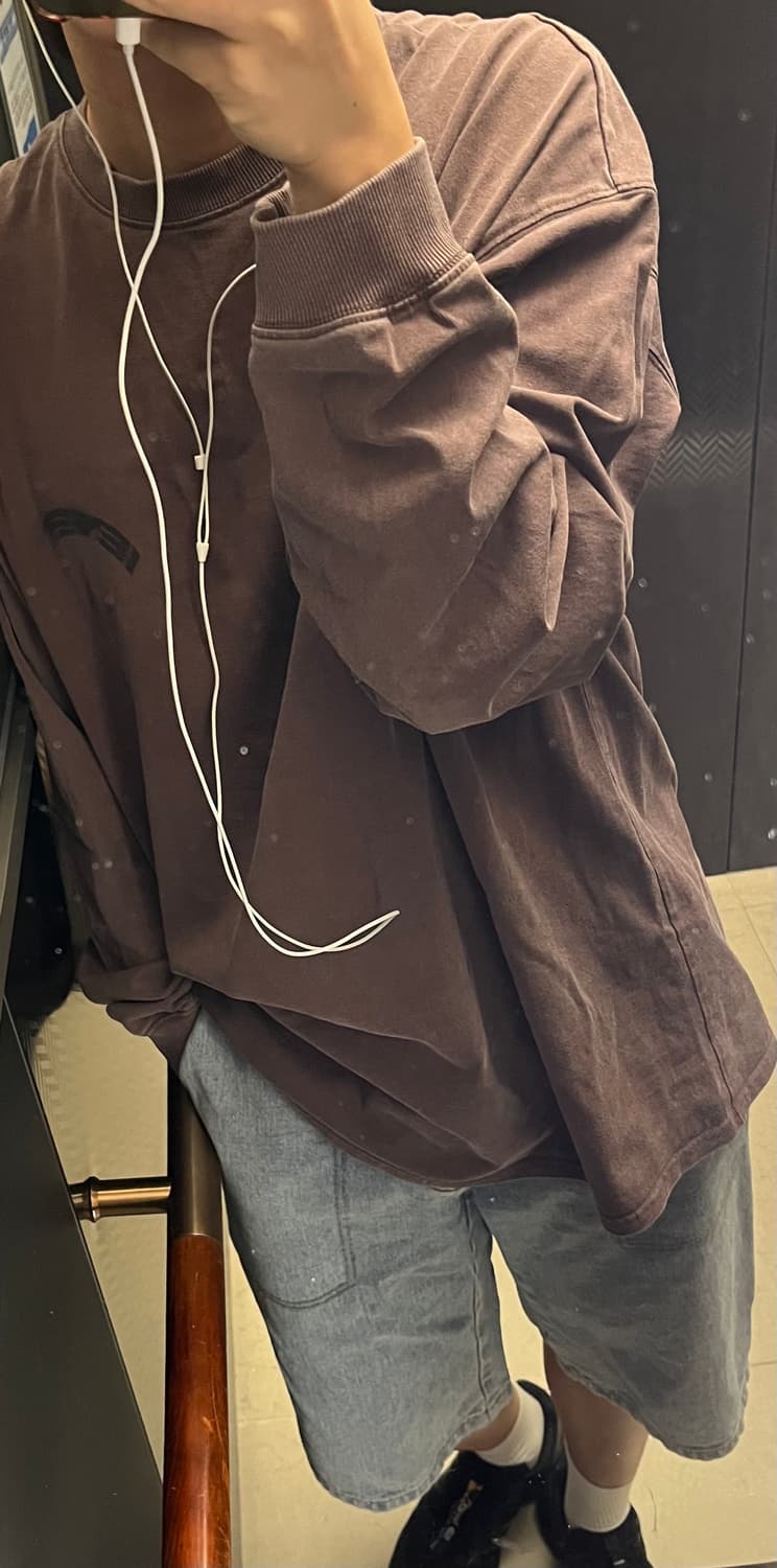 IEY 버건디 오버핏 롱슬리브 상품이미지2