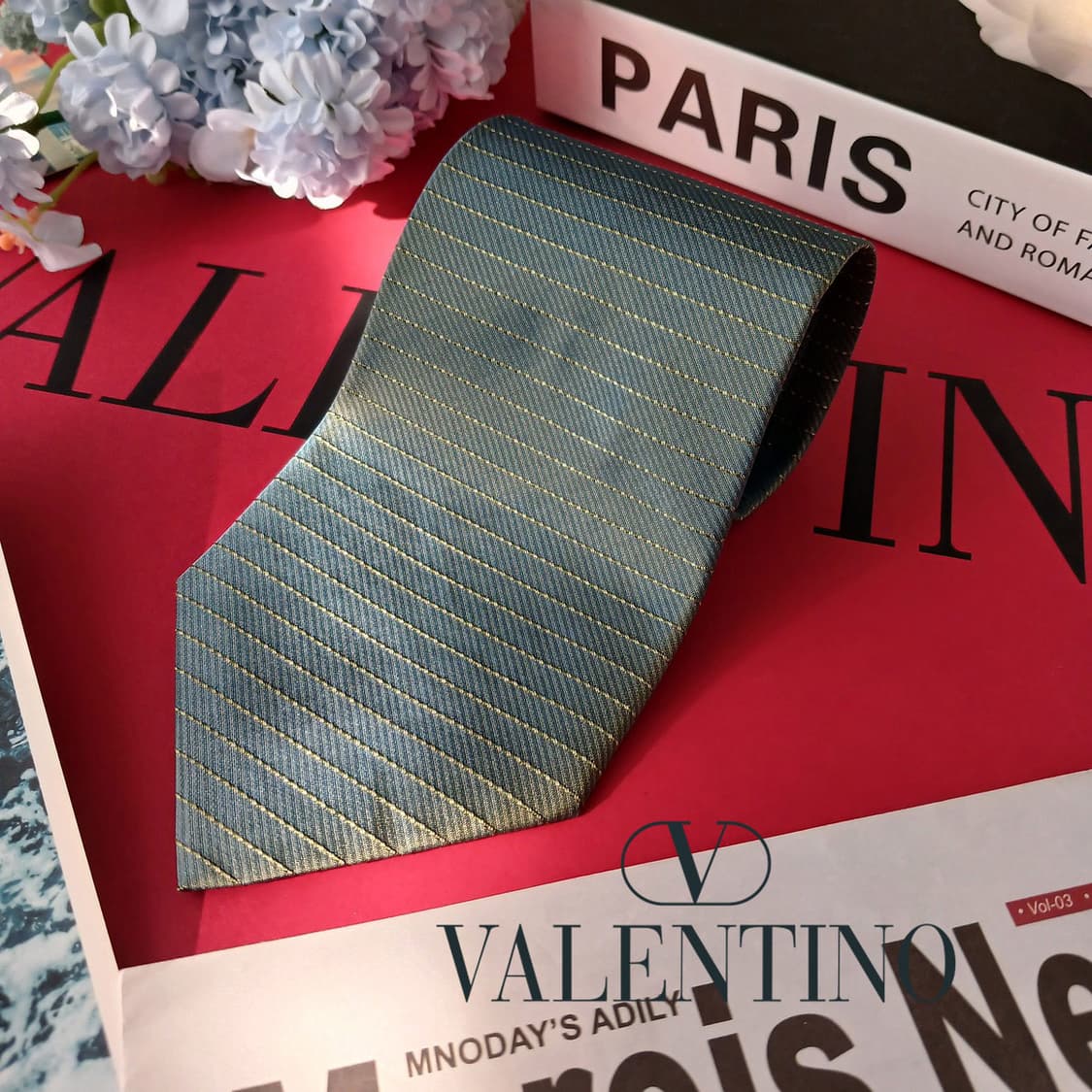 발렌티노 실크 스트라이프 넥타이 10.1cm A+등급 A19319
 상품이미지2