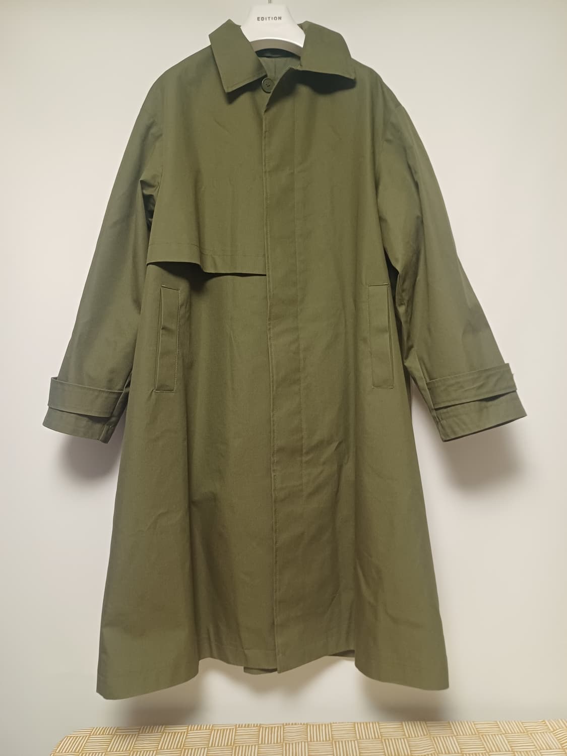 h&m 오버사이즈 남성 카 코트 S [카키그린] 상품이미지2