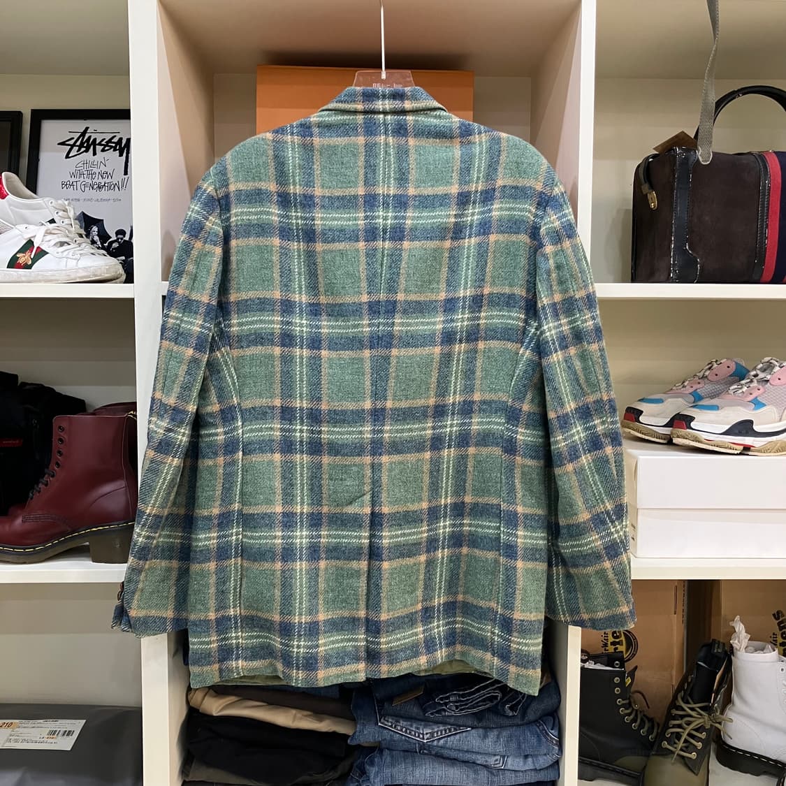 VTG 싱글버튼 울 체크 블레이저 상품이미지2