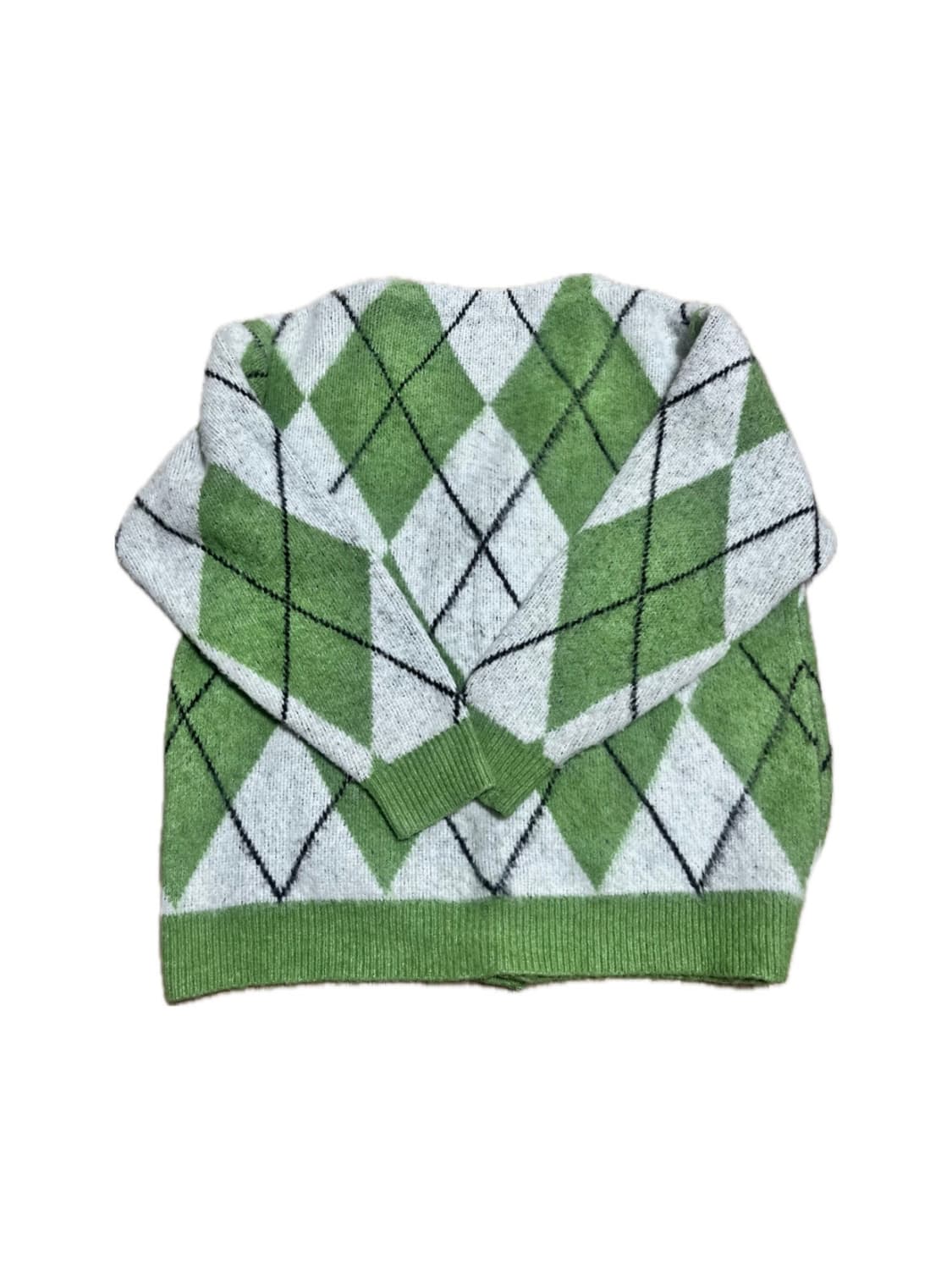 풋사과 아가일 포근 가디건 상품이미지2