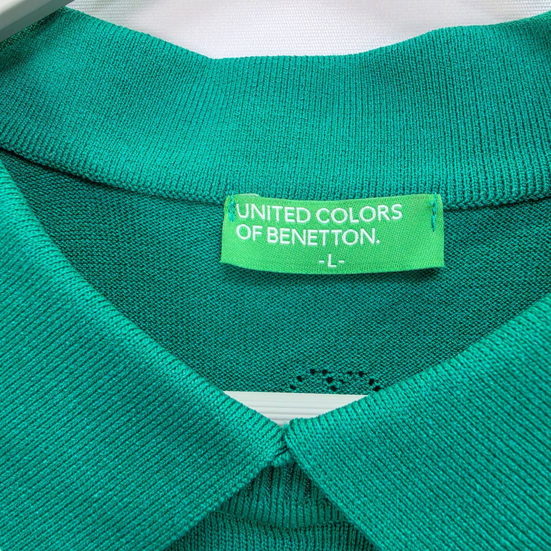 25SS 베네통 여성 반팔 칼라 니트 티셔츠 100(L)사이즈 새상품급 상품이미지9