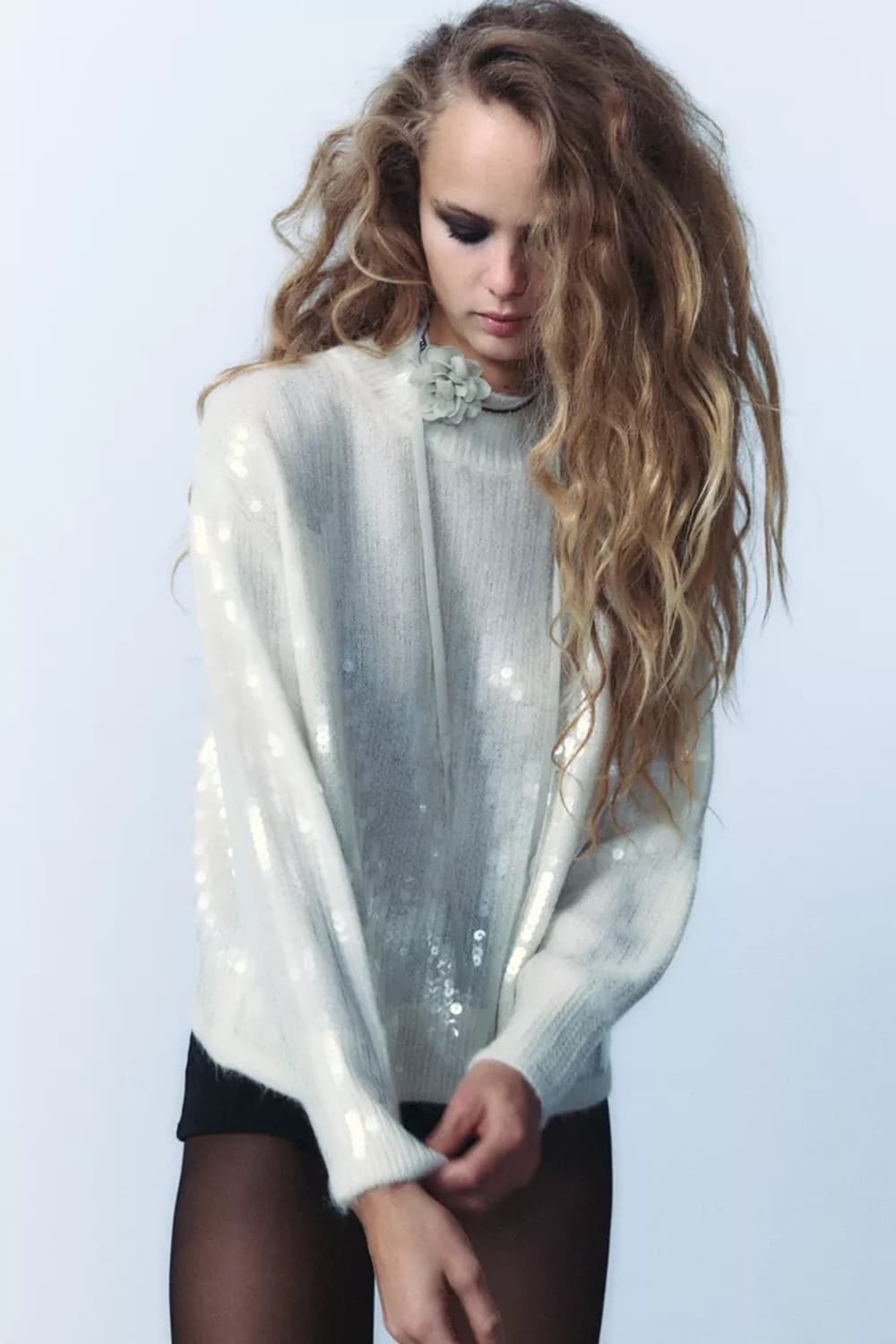 자라 오버사이즈 알파카 시퀸 풀오버 S-M 상품이미지2