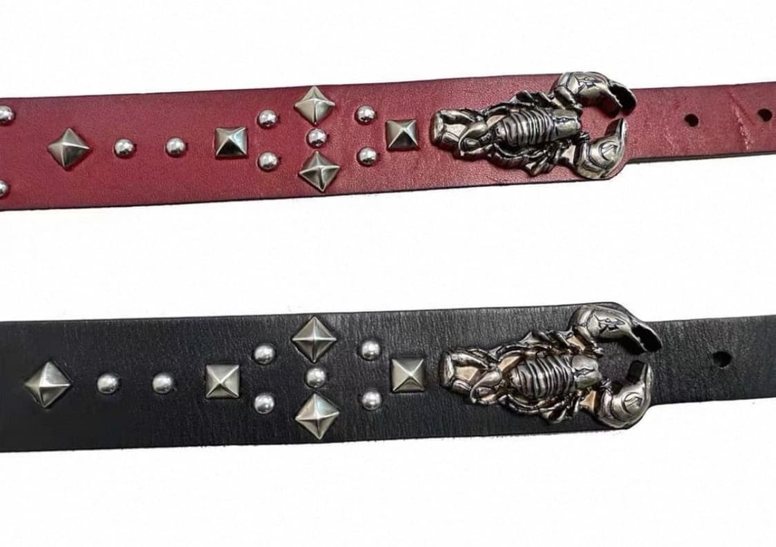 Smoked Metal Scorpion Leather Belt 상품이미지4