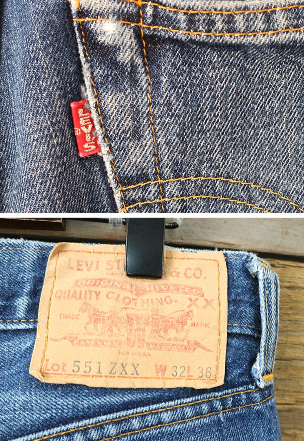 미국산 LVC LEVIS 리바이스 551ZXX 빅E 빈티지
셀비지 데님 상품이미지6
